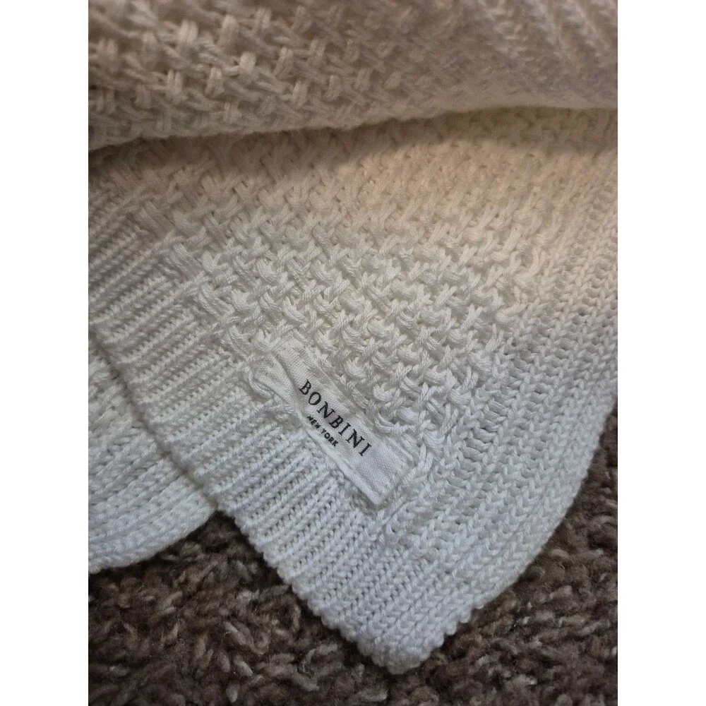 Bonbini bamboo blend blanket - white